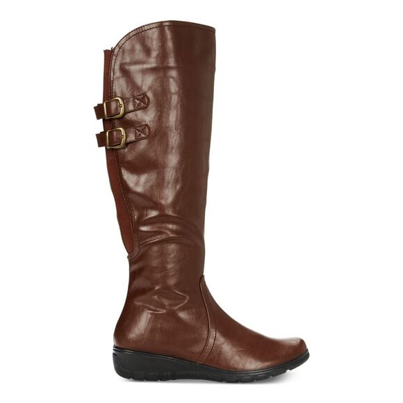 EASY STREET Womens Brown Studded Jewel Round Toe Stacked Heel Riding Boot 9.5 M - Picture 2 of 4